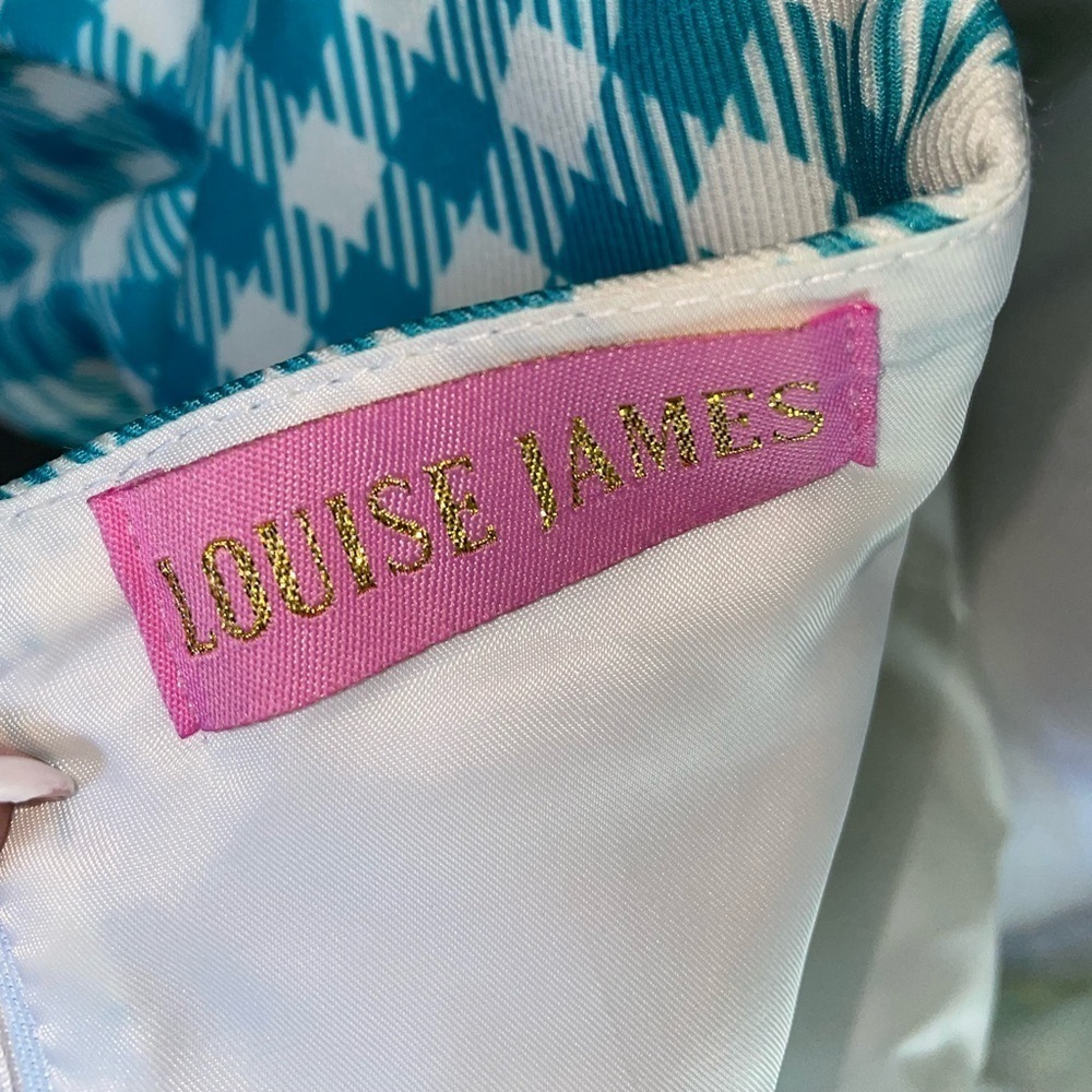 Louise James Check-Pattern Puff-Sleeve Minidress - Picture 6 of 7